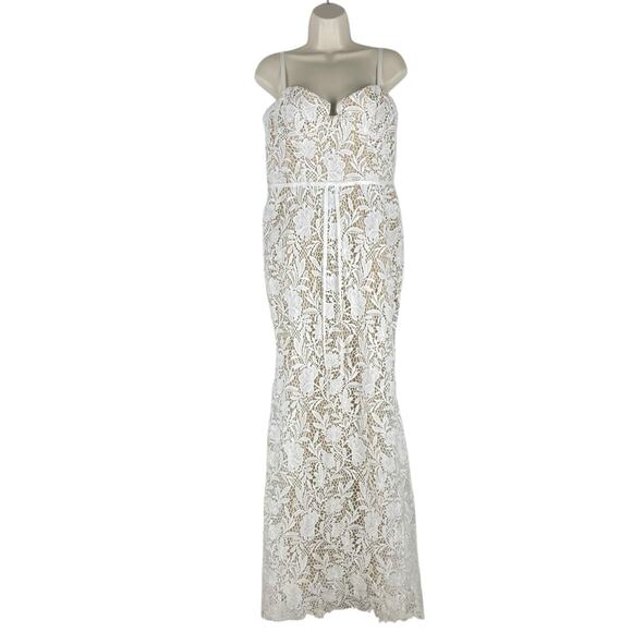 Marchesa Notte Satin Trim Guipure Lace Tulle Gown Bridal Dress Size 10 - Picture 4 of 13